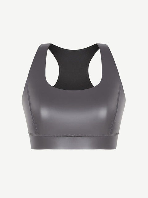 CurvyPower | UK Bras Silver Film Shaping Sauna Sports Bra with Removable Cups