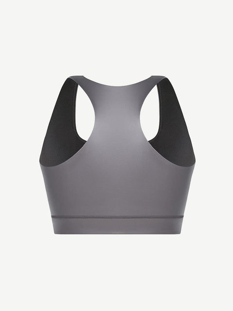 CurvyPower | UK Bras Silver Film Shaping Sauna Sports Bra with Removable Cups
