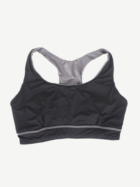 CurvyPower | UK Bras Silver Film Shaping Sauna Sports Bra with Removable Cups