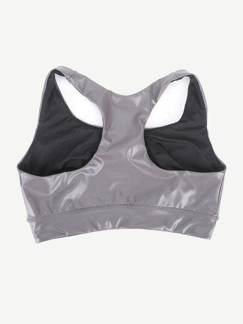 CurvyPower | UK Bras Silver Film Shaping Sauna Sports Bra with Removable Cups
