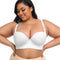 CurvyPower | UK Bras White / 34B Plus Size Comfortable Longline Push Up Bra with Adjustable Straps