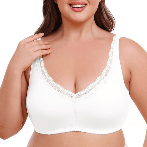 CurvyPower | UK Bras White / S Full Cup Plus Size  Lace Push Up Bra