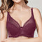 CurvyPower | UK Bras Wine Red / 36/80C Plus Size Women Lace Support Bra with Steel Ring