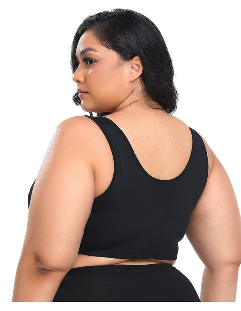 CurvyPower | UK Bras Wireless Lace Front Closure Plus Size Push Up Bra