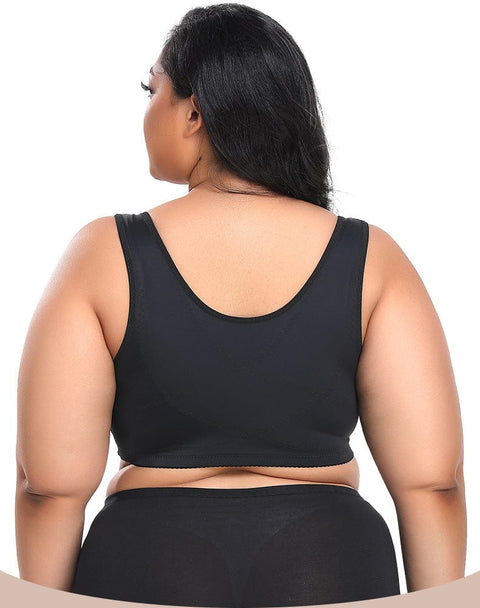 CurvyPower | UK Bras Wireless Lace Front Closure Plus Size Push Up Bra