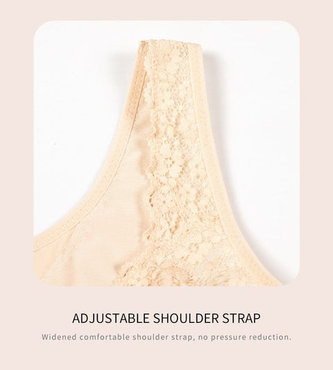 CurvyPower | UK Bras Wireless Lace Front Closure Plus Size Push Up Bra