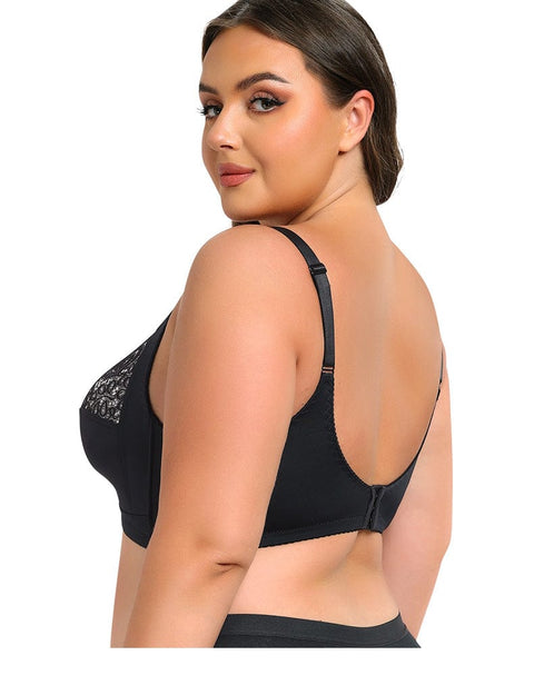 CurvyPower | UK Bras Wireless Lace Plus Size Support Push Up Bra