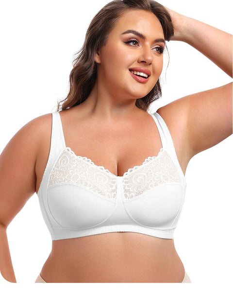 CurvyPower | UK Bras Wireless Lace Plus Size Support Push Up Bra