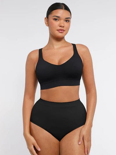 CurvyPower | UK Bras Wireless Shapewear Bra with Wide Straps for Seamless Bust Support
