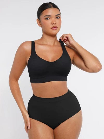 CurvyPower | UK Bras Wireless Shapewear Bra with Wide Straps for Seamless Bust Support
