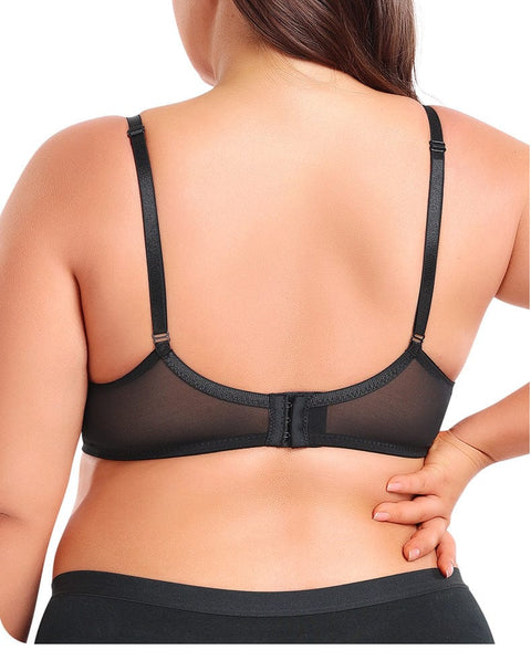 CurvyPower | UK Bras Women Plus Size Lace Bra with Built-In Skeleton Chest Support