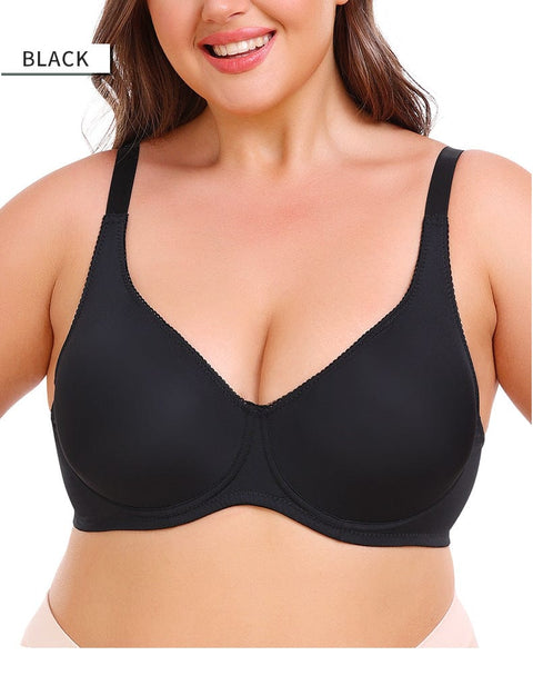 CurvyPower | UK Bras Women Plus Size Wireless Sports Bra with Built-In Skeleton