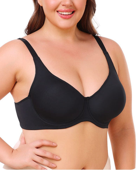 CurvyPower | UK Bras Women Plus Size Wireless Sports Bra with Built-In Skeleton