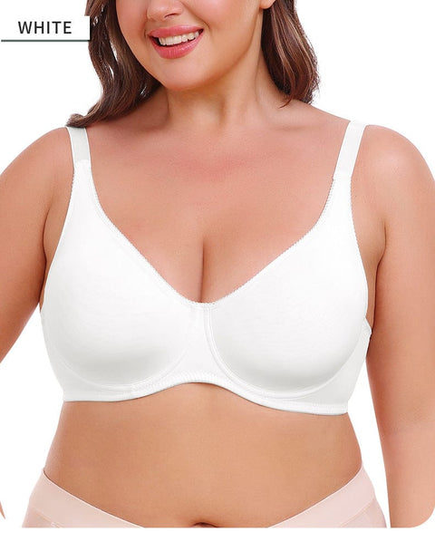 CurvyPower | UK Bras Women Plus Size Wireless Sports Bra with Built-In Skeleton