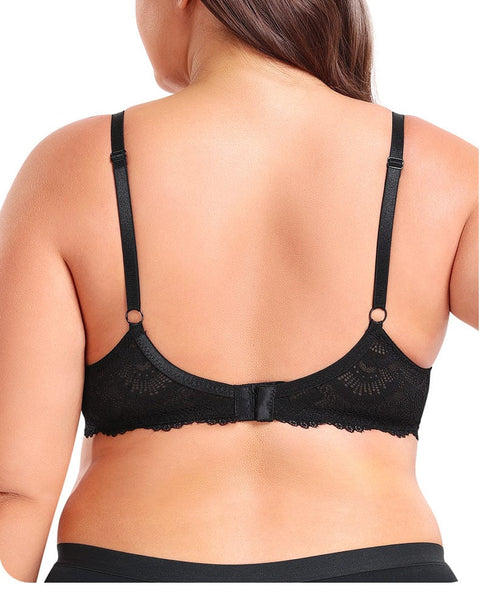 CurvyPower | UK Bras Women's Supportive Ultra-Thin Lace Bra with Underwire
