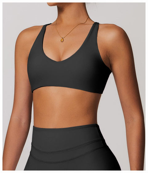 CurvyPower | UK Bras Women Support Sports Yoga Bra with Adjustable Cross Shoulder Straps