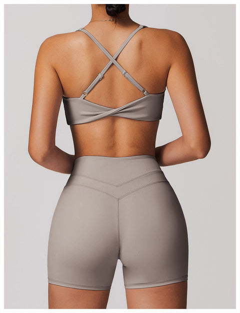 CurvyPower | UK Bras Women Support Sports Yoga Bra with Adjustable Cross Shoulder Straps