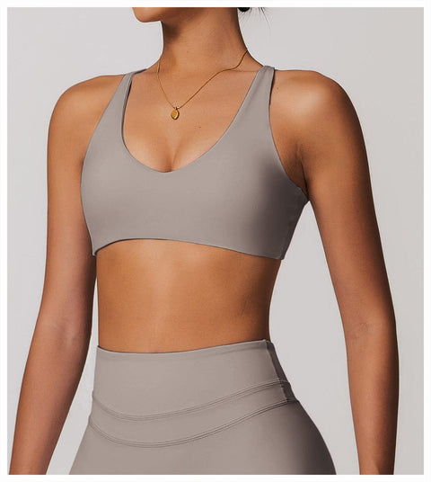 CurvyPower | UK Bras Women Support Sports Yoga Bra with Adjustable Cross Shoulder Straps