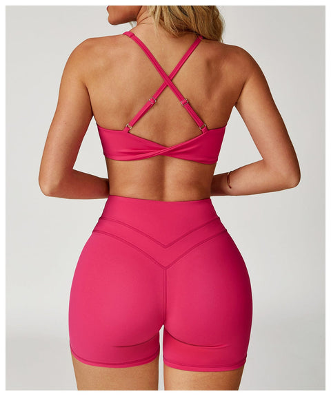 CurvyPower | UK Bras Women Support Sports Yoga Bra with Adjustable Cross Shoulder Straps