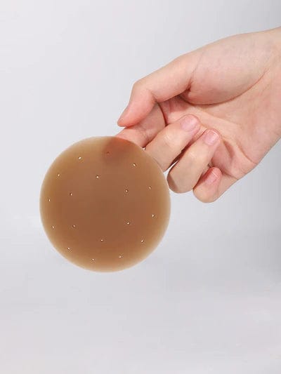 CurvyPower | UK Breast Petals & Concealers Dark Brown / S(3.15in) Adhesive Reusable Nipple Covers Sticky Bra