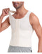 CurvyPower | UK Compression Shirt Beige / S Men Tummy Control Compression Shirt Tank Top with Hook and Eye Closure