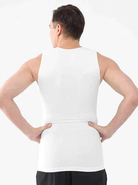 CurvyPower | UK Compression Shirt Men's Tummy Control Tank Top Shaping Compression Shirt