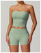 CurvyPower | UK Crop Top Basil Green / S Seamless Strapless Quick-Dry Shaping Tube Top for Women