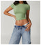 CurvyPower | UK Crop Top Grass Green / S Women's Quick Dry Workout Shaping Crop Top