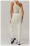 CurvyPower | UK Crop Top One Shoulder Workout Shaping Crop Top with Removable Chest Pads
