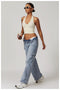 CurvyPower | UK Crop Top Seamless Backless Halter Neck Fitness Shaping Crop Top