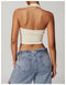 CurvyPower | UK Crop Top Seamless Backless Halter Neck Fitness Shaping Crop Top