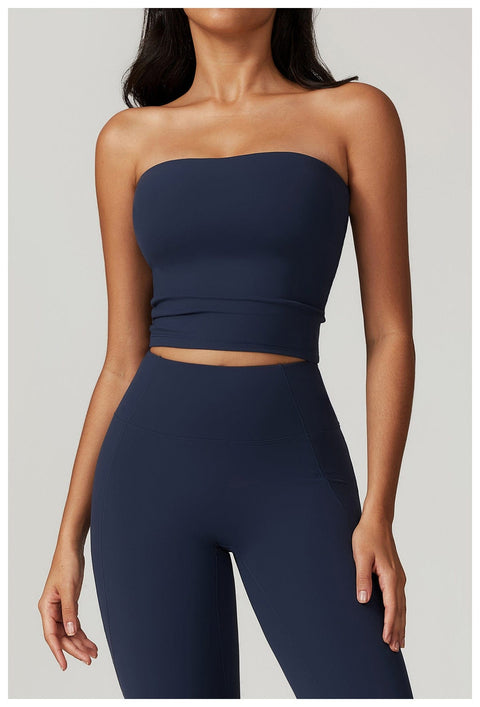 CurvyPower | UK Crop Top Seamless Strapless Quick-Dry Shaping Tube Top for Women