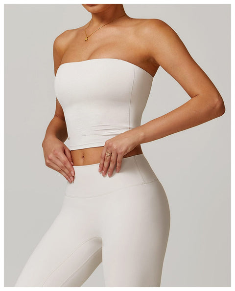 CurvyPower | UK Crop Top Seamless Strapless Quick-Dry Shaping Tube Top for Women