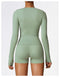 CurvyPower | UK Crop Top Women's Long-Sleeve Round Neck Yoga and Fitness Shaping Top