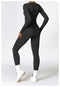CurvyPower | UK Crop Top Women's Long-Sleeve Round Neck Yoga and Fitness Shaping Top