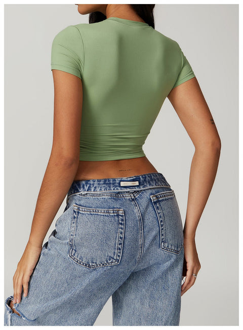 CurvyPower | UK Crop Top Women's Quick Dry Workout Shaping Crop Top