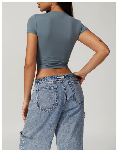 CurvyPower | UK Crop Top Women's Quick Dry Workout Shaping Crop Top