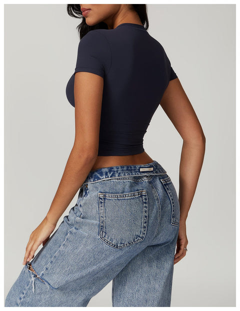 CurvyPower | UK Crop Top Women's Quick Dry Workout Shaping Crop Top