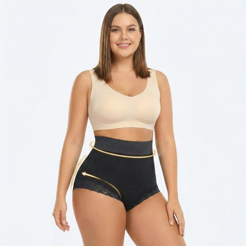 CurvyPower | UK High Waisted Briefs Women High Waist Cincher Lace Shaping Briefs