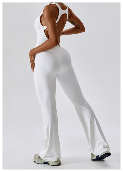 CurvyPower | UK Jumpsuit Backless Flared Tummy Control Shaping Jumpsuit For Women