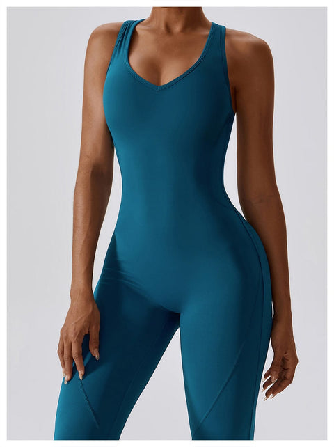 CurvyPower | UK Jumpsuit Backless Flared Tummy Control Shaping Jumpsuit For Women