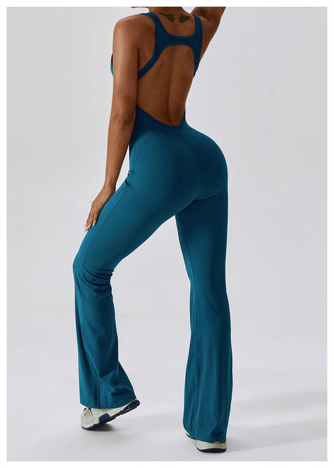 CurvyPower | UK Jumpsuit Backless Flared Tummy Control Shaping Jumpsuit For Women