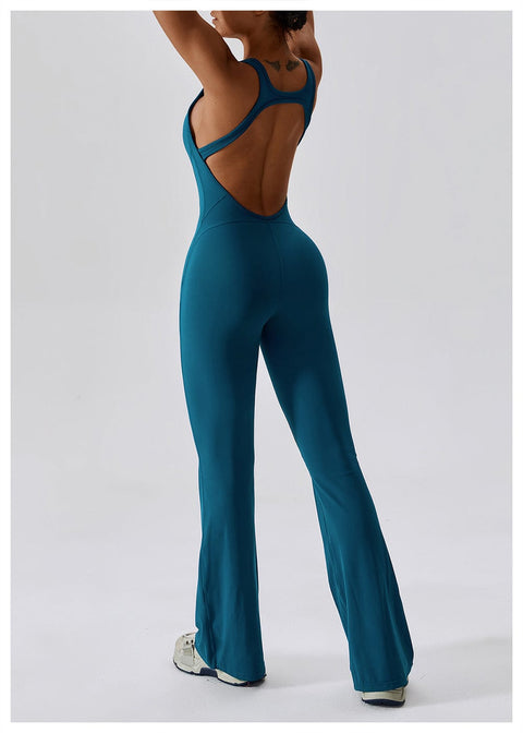 CurvyPower | UK Jumpsuit Backless Flared Tummy Control Shaping Jumpsuit For Women