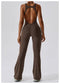 CurvyPower | UK Jumpsuit Backless Flared Tummy Control Shaping Jumpsuit For Women