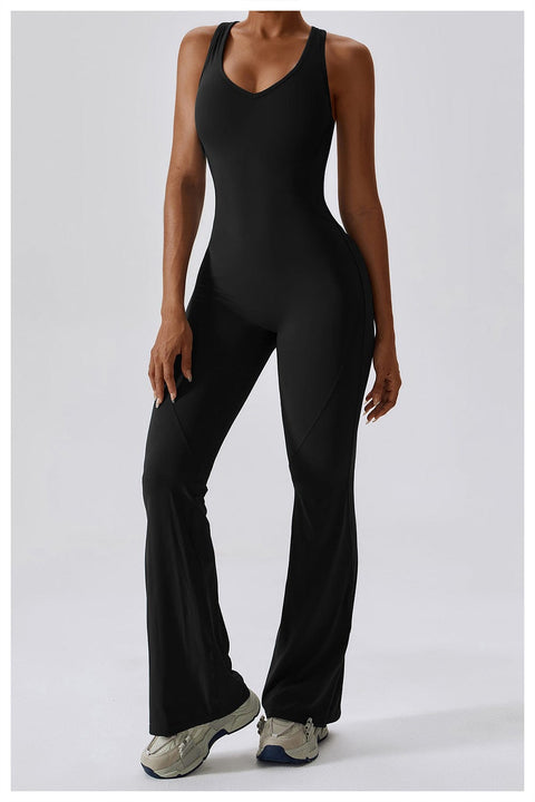CurvyPower | UK Jumpsuit Backless Flared Tummy Control Shaping Jumpsuit For Women