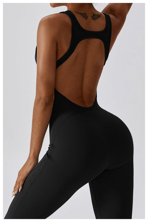 CurvyPower | UK Jumpsuit Backless Flared Tummy Control Shaping Jumpsuit For Women