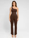 CurvyPower | UK Jumpsuit Brown / XS/S Seamless One Shoulder Flared Shaper Jumpsuit