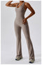 CurvyPower | UK Jumpsuit Flax / S Backless Flared Tummy Control Shaping Jumpsuit For Women