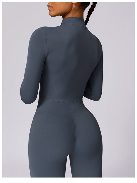 CurvyPower | UK Jumpsuit Front Zippered Full Shaping Fitness Jumpsuit