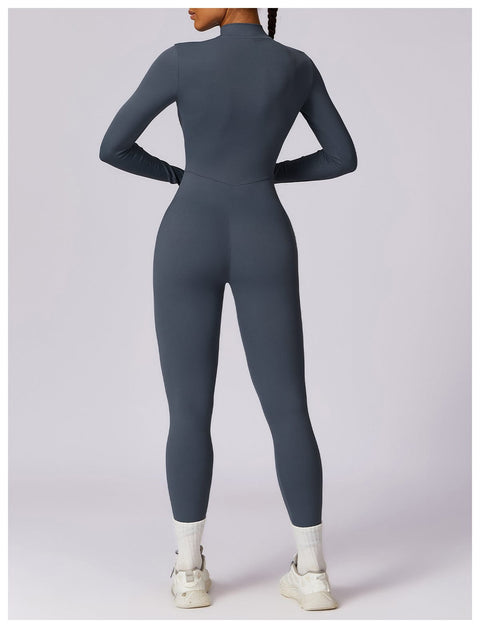 CurvyPower | UK Jumpsuit Front Zippered Full Shaping Fitness Jumpsuit